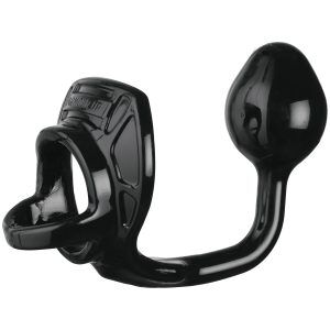 Perfect Fit Armour Tug Lock Butt Plug och Penisring - Svart