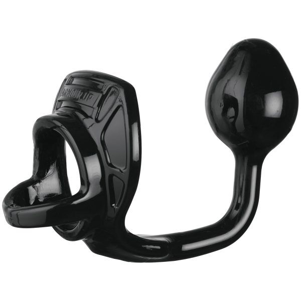 Perfect Fit Armour Tug Lock Butt Plug och Penisring - Svart