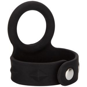 CalExotics Tri-Snap Scrotum Support Penisring - Svart - L