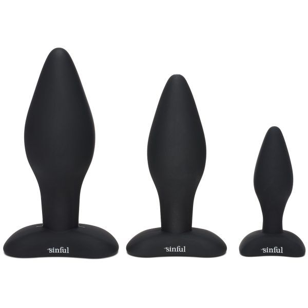 Sinful BumBum Silikon Analplugg Set - Svart