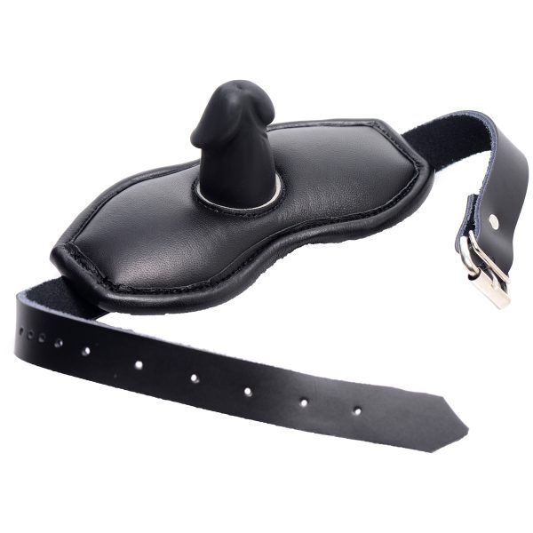Strict Leather Penis Gag - Svart