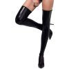 Fever Wetlook Stay-Ups - Svart - One Size