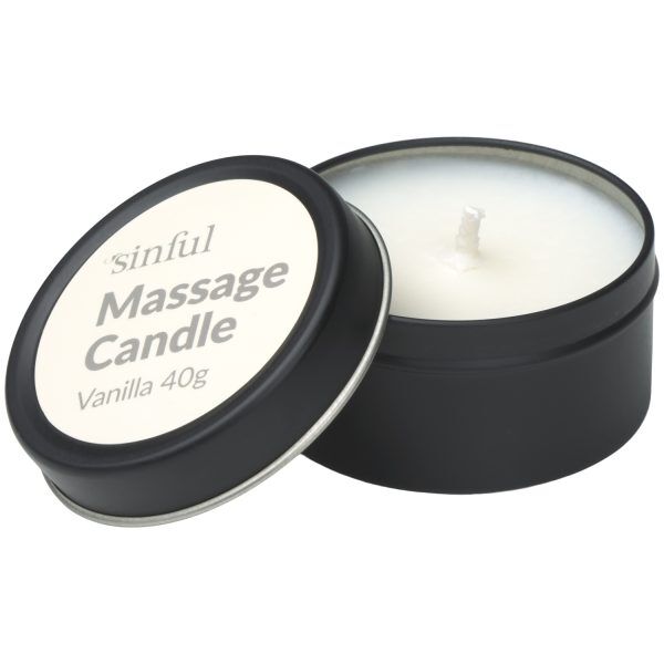 Sinful Vanilj Massageljus 40 g - Vit