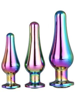 Gleaming Love Pleasure Plug Set, Holographic - 3-pack
