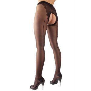 Cottelli Grenlösa Strumpbyxor med Backseam - Svart - M