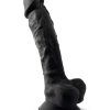 Dual Density Svart Dildo med pung 23 cm