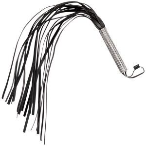 Sex & Mischief Sparkle Flogger med Strass 78 cm - Svart