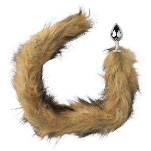Furry Fantasy Red Fox Tail Buttplug - Silver