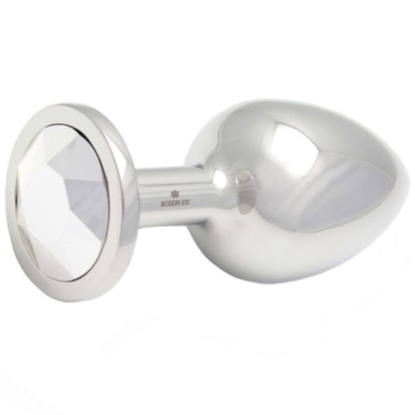 Rosebuds Cristal Butt Plug Large - Silver