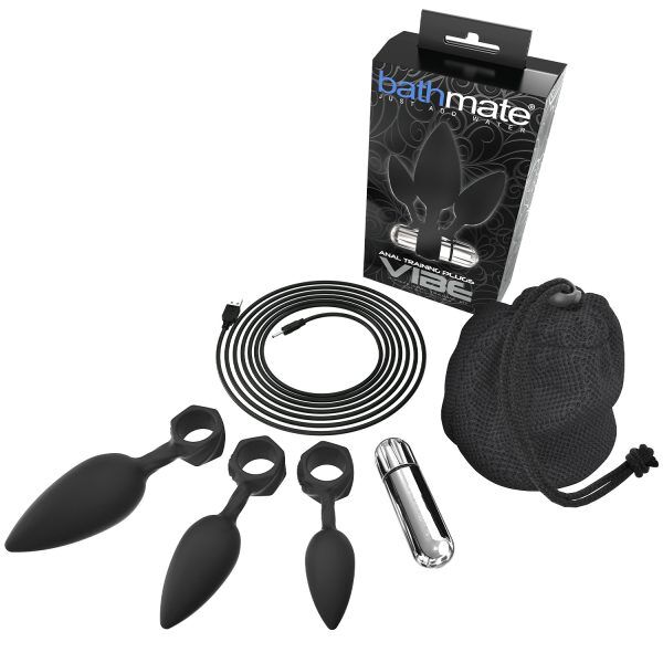 Bathmate Vibrerande Anal Training Plug Set - Svart