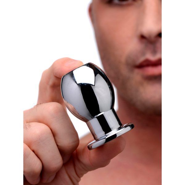 Master Series Aluminium Tunnel Buttplug - Silver - S