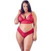 Cottelli Spets BH-set Röd Plus Size - Röd - XL