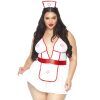 Leg Avenue Sjuksköterskekostym Plus Size - Vit - Plus size