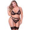Seven til Midnight Nothing But Net BH-Set Plus Size - Svart - 3XL/4XL