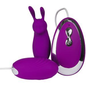 Baseks Fjärrstyrd Bunny Tickler och Vibratorägg - Lila