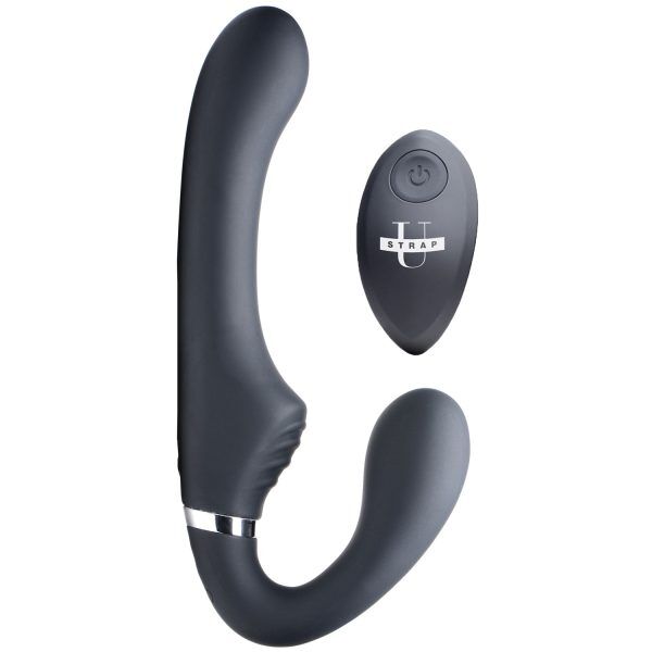 Strap U Mighty Rider Vibrerande Strap-on - Svart
