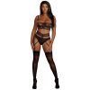 Dreamgirl Sheer Höfthållar-Set Remdetaljer - Svart - M