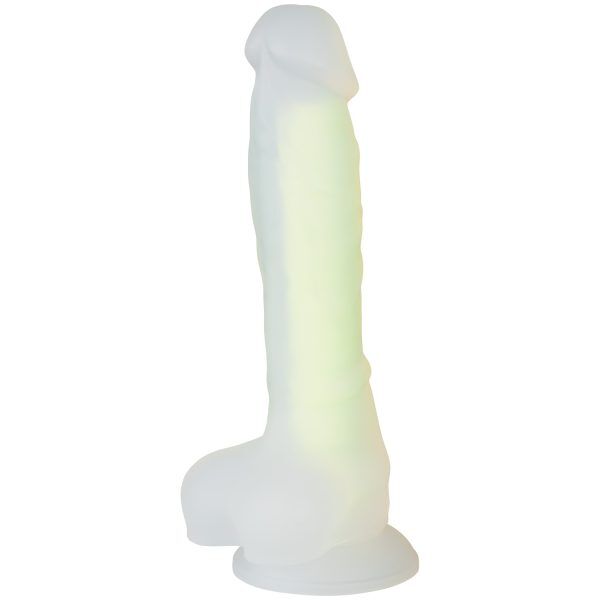 baseks Glow in the Dark Gul Dildo 21,5 cm - Gul