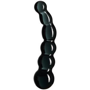 Sinful Black Groove Glasdildo 17 cm - Svart