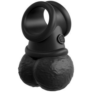 King Cock Elite The Crown Jewels Vibrating Swinging Balls - Svart