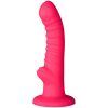 baseks Ribbed Stimulation Silikondildo 17 cm - Rosa