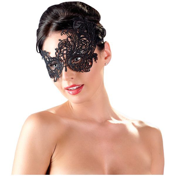 Cottelli Asymmetrical Spetsmask - Svart - One Size