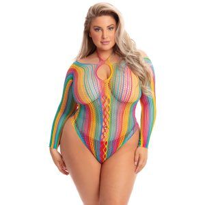 Pink Lipstick Flerfärgad Långärmad bodysuit Plus Size - Blandade färger - Plus size