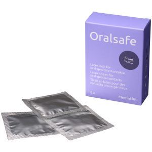 Medintim Oralsafe Latex Slicklappar med Vaniljssmak 8 st - Nude