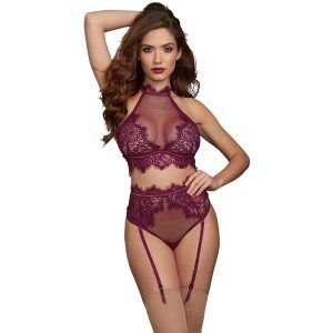 Dreamgirl Lila Höfthållar-set - Lila - XL