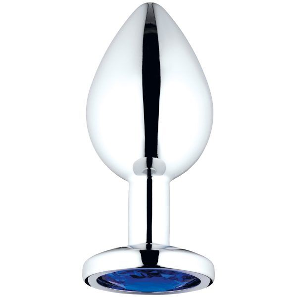 Sinful Blue Jewel Medium Metall Analplugg - Silver