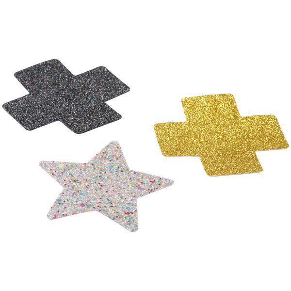 baseks Glitter Nipple Covers 3 st - Blandade färger