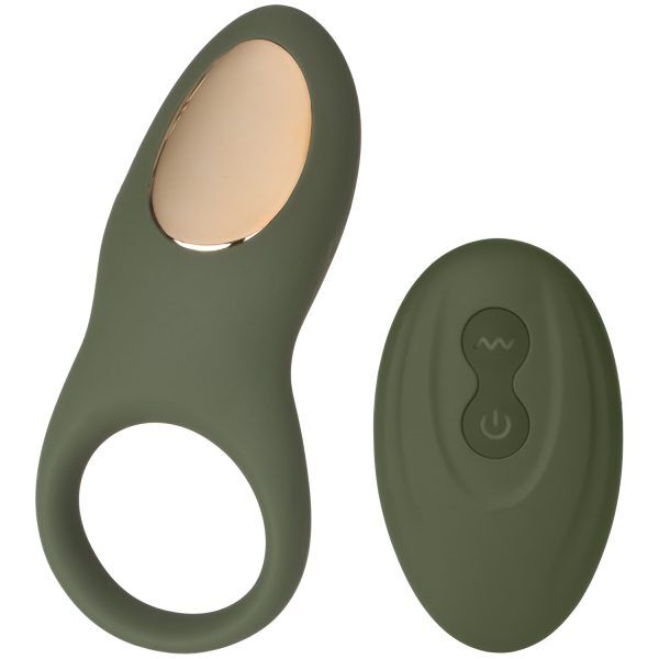 Sinful Love Buzz Army Green Fjärrkontrollerad Penisring för Par - Grön