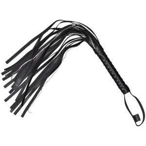 Sex & Mischief Crystal Whip Flogger 60,5 cm - Svart