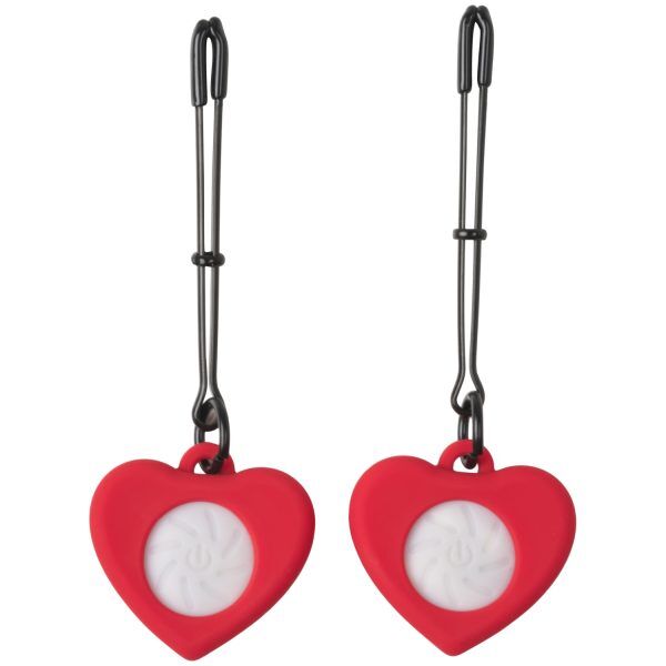 Charmed Light Up Heart Tweezer Bröstklämmor - Röd