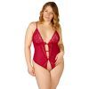 27769 nortie vilja crotchless red lace body plus size 00121 model q100