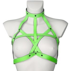Ouch! Glow in the Dark Behå Harness - Grön - S/M