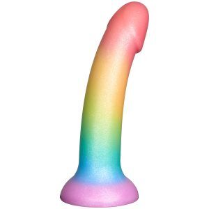 baseks Rainbow Silikondildo 18 cm - Blandade färger