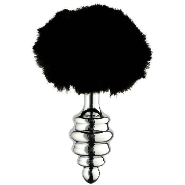Alive BDSM Line Metal Black Fluffy Twist Analplugg L - Svart