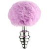 28218 alive bdsm line metal anal fluffy twist plug purple m 01 product q100
