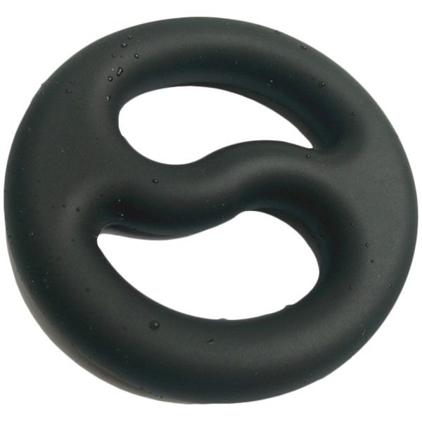 Brutus Yin-Yang Silikon Penis och Kulor Duoring - Svart