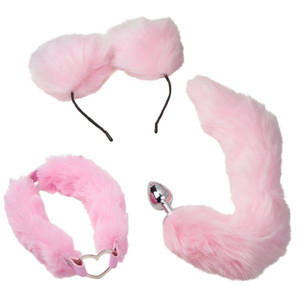 baseks Fluffy Kitty Cosplay Set - Ljusrosa