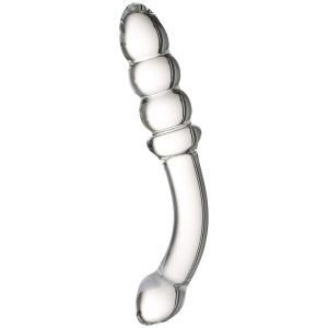 Sinful Ribbed Glasdildo - Klar