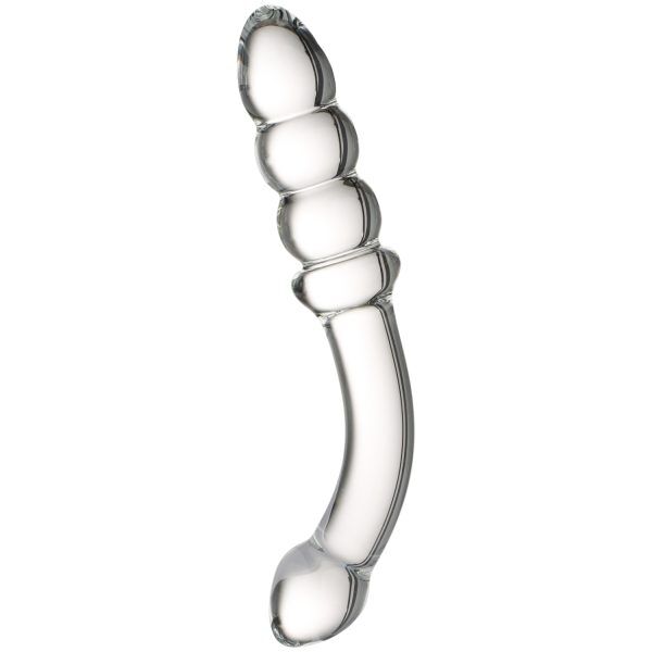 Sinful Ribbed Glasdildo - Klar