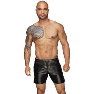 Noir Handmade Powerwetlook Shorts - Svart - M