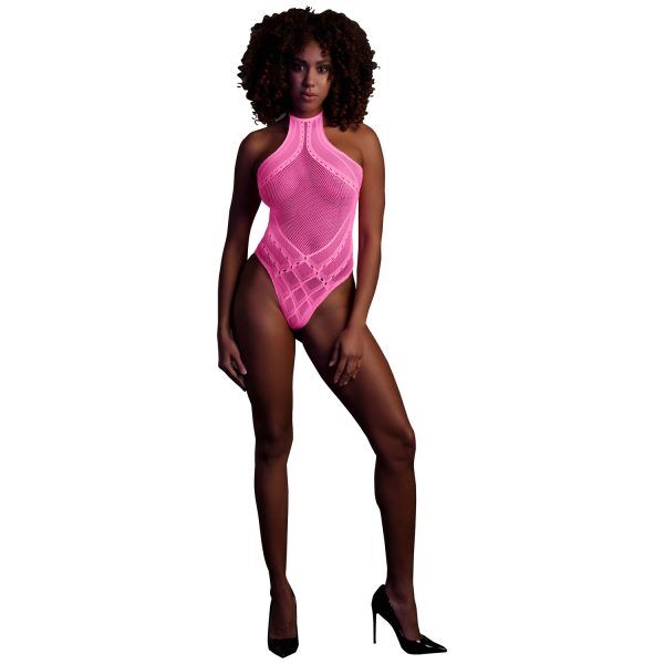 Ouch! Glow in The Dark Neonrosa Body - Ljusrosa - One Size
