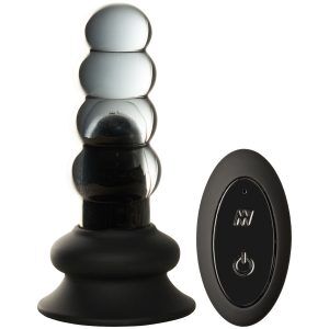 Sinful Beaded Glas Vibrerande Analplugg med Fjärrkontroll - Klar