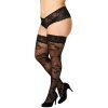 28907 nortie floral selvsiddende stromper plus size 02 model q100