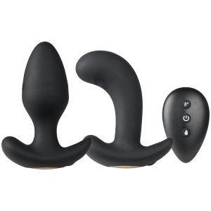 Sinful Hot Warming Set med Vibrerande Analplugg och Fjärrkontroll - Svart