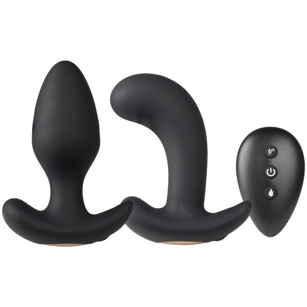 Sinful Hot Warming Set med Vibrerande Analplugg och Fjärrkontroll - Svart