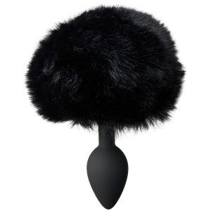 baseks Furry Bunny Tail Svart Analplugg - Svart